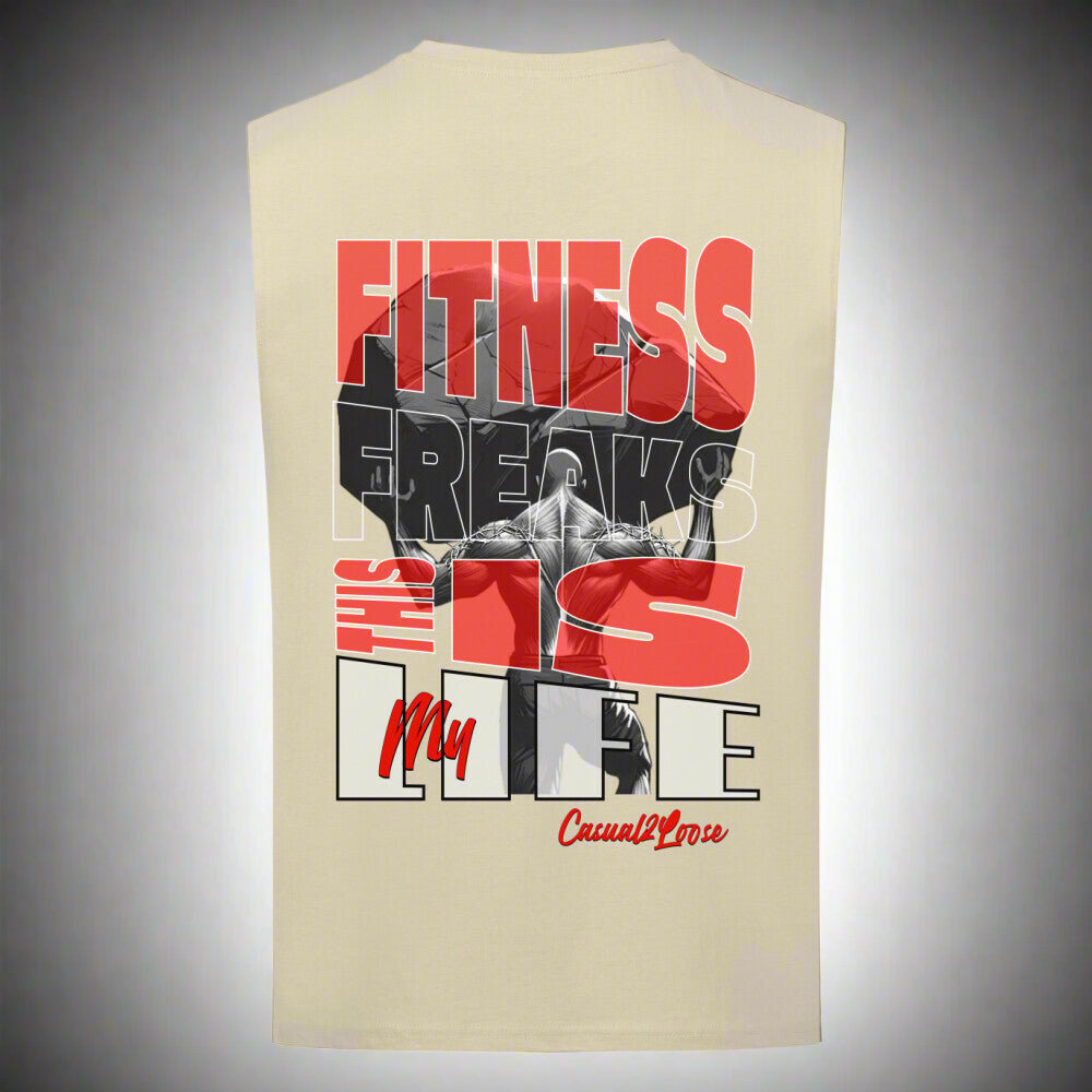 Fitness Freaks Sleeveless Oversized Tee